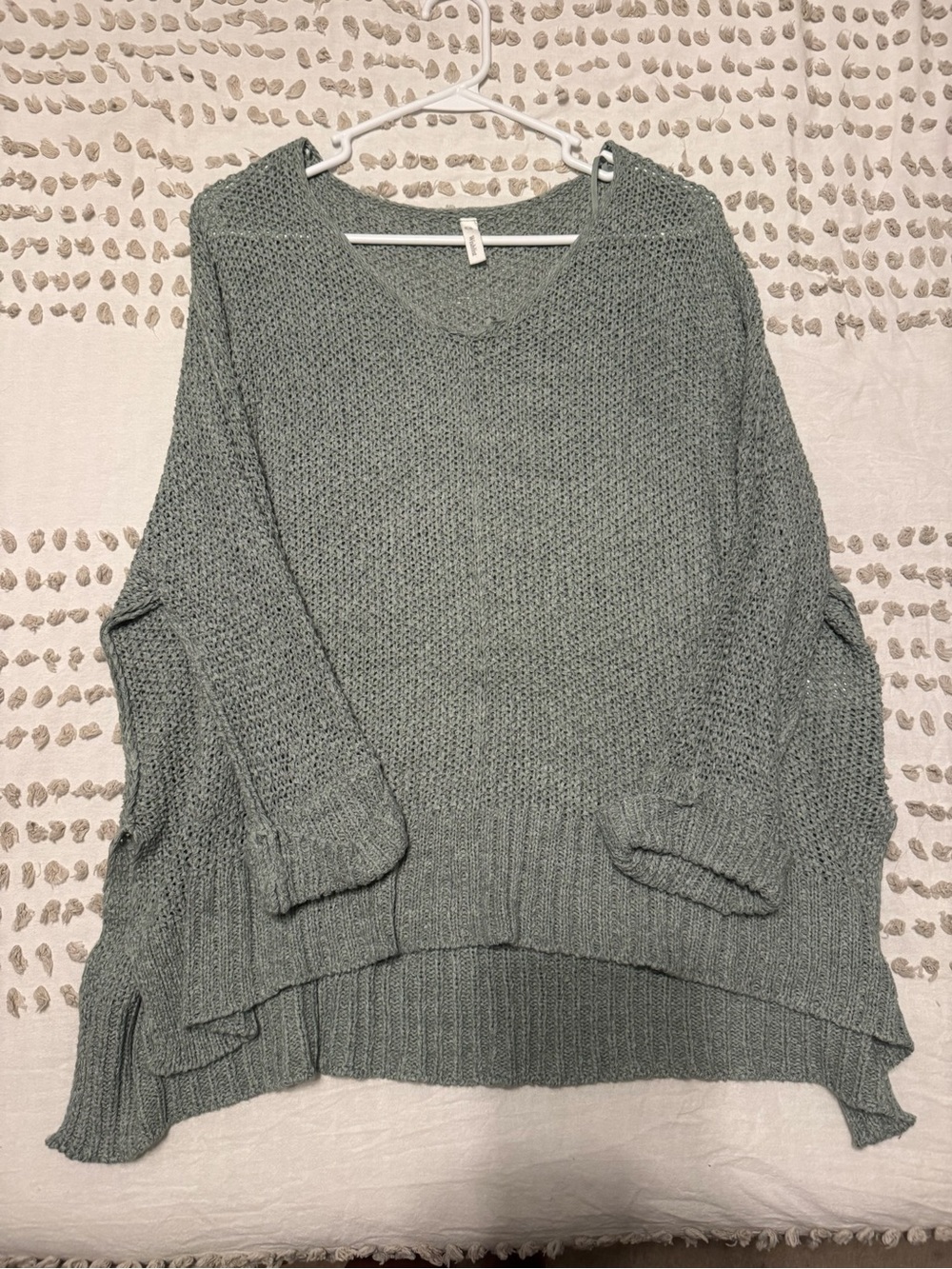 Wishlist Oversized V-Neck Sweater in Sage Green